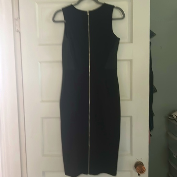 Gap Mixed Media Charcoal Dress with Faux Leather 2 - Picture 5 of 8